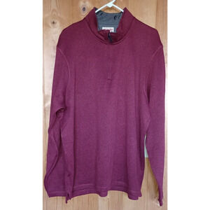 WRANGLER Authentics Men’s Fleece Quarter-Zip Red Sweater Fleece Interior Soft